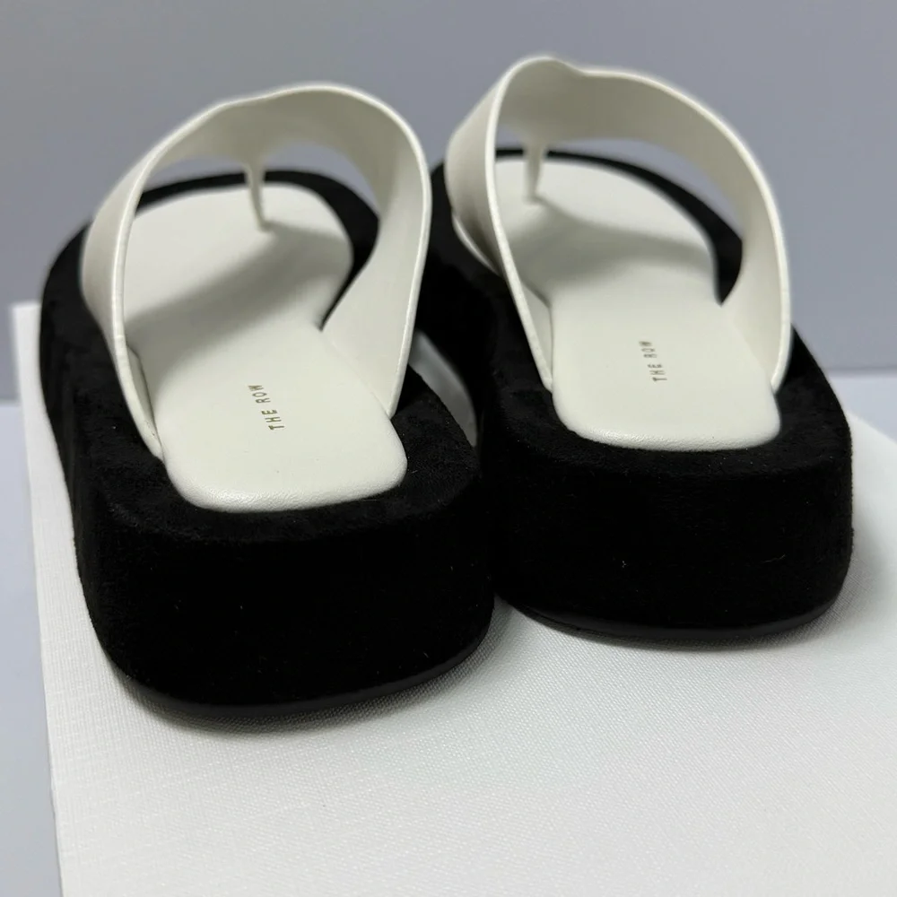 The Row Black and White Sandals